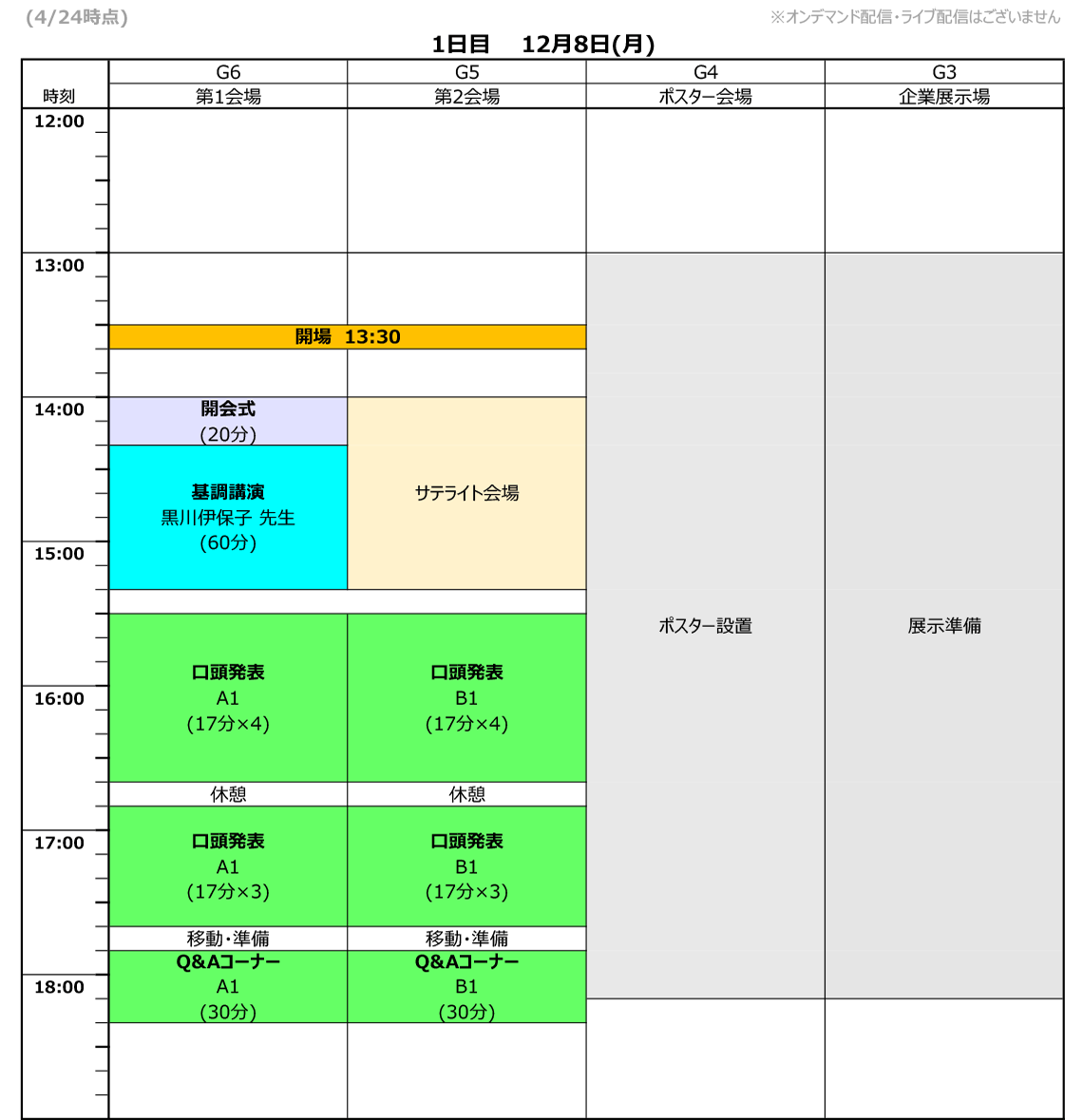 タイムテーブル1日目