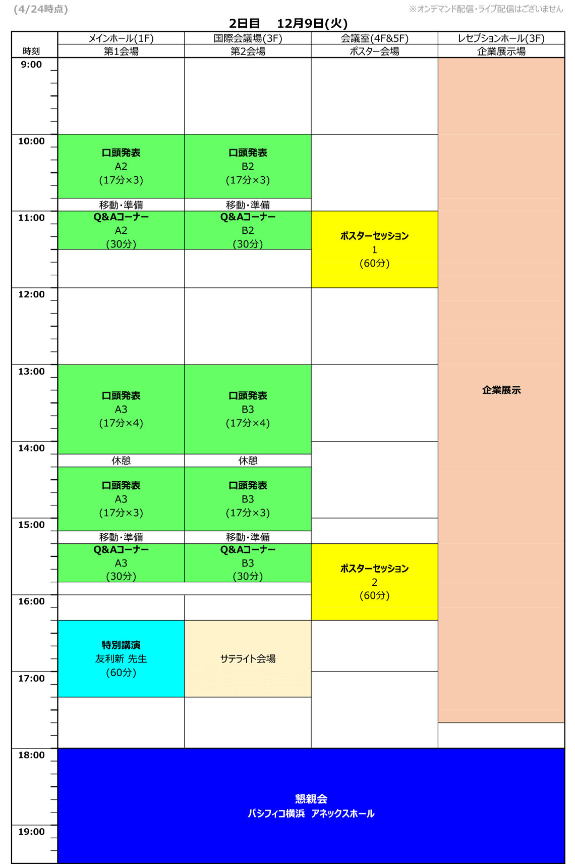 タイムテーブル2日目