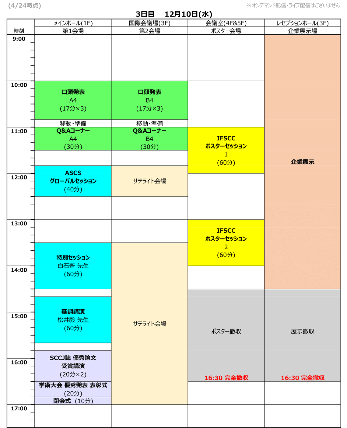 タイムテーブル3日目